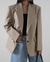 ELINOR WOOL SILK BLAZER BEIGE