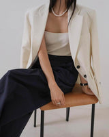 ELINOR WOOL SILK BLAZER IVORY