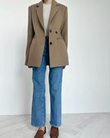 TWO BUTTON TAILORED BLAZER CARAMEL