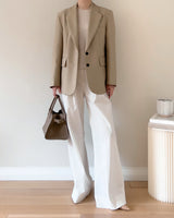 ELINOR WOOL SILK BLAZER BEIGE