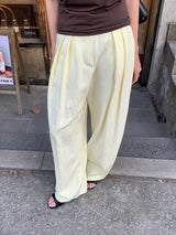 ARDEN PLEATED LINEN TROUSERS SOFT YELLOW
