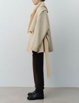 AVERY COAT WITH SCARF IVORY