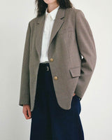 HANNA WOOL BLEND CHECK BLAZER