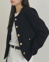 MATIN WOOL TWEED BLAZER BLACK