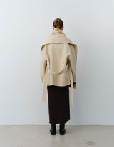 AVERY COAT WITH SCARF IVORY