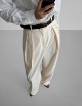 CEYLA HIGH WAISTED TROUSERS IVORY