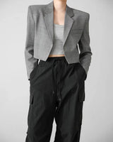 CHECK CROP BLAZER