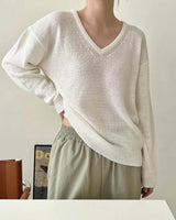 SANNA NY IRIS V NECK IVORY