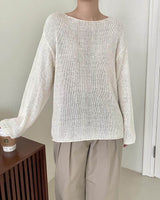SANNA NY SLOUCHY BOAT NECK KNIT IVORY