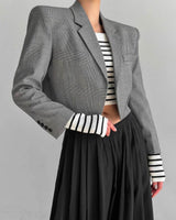 CHECK CROP BLAZER