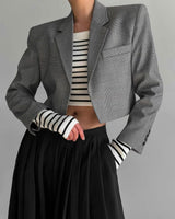 CHECK CROP BLAZER