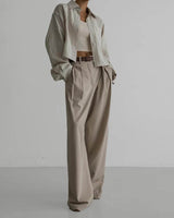 ELIS PLEATED TROUSERS BEIGE