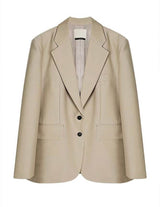 ELINOR WOOL SILK BLAZER BEIGE