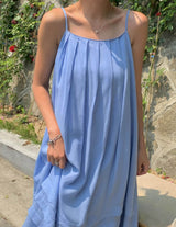 PLEATED FLOUNCE DRESS