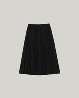 PLEATED MIDI SKIRT BLACK