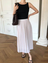 PLEATED MIDI SKIRT IVORY
