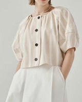 LEIF TOP BEIGE STRIPE