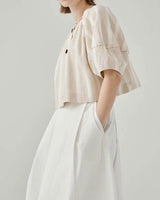 LEIF TOP BEIGE STRIPE