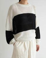 SANNA NY COLOR BLOCK SILK LINEN KNIT