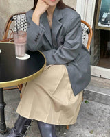 PORTIA WOOL BLEND BLAZER GREY