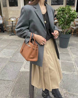 PORTIA WOOL BLEND BLAZER GREY