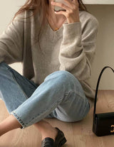 Sanna NY Michel V Neck Beige