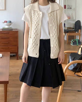 sanna ny chunky cable knit vest