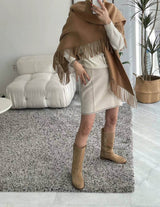 WOOL FRINGE SHAWL