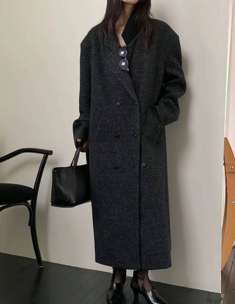 SAIRA MARLED WOOL OVERCOAT DARK CHARCOAL – SANNA New York