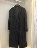 SAIRA MARLED WOOL OVERCOAT DARK CHARCOAL