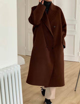MARGAUX WOOL OVERCOAT MAROON BROWN