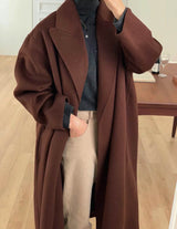 MARGAUX WOOL OVERCOAT MAROON BROWN