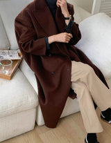 MARGAUX WOOL OVERCOAT MAROON BROWN
