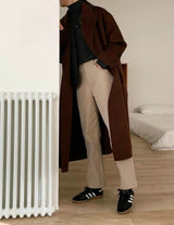 MARGAUX WOOL OVERCOAT MAROON BROWN