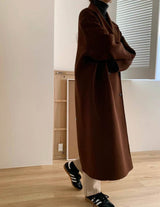 MARGAUX WOOL OVERCOAT MAROON BROWN