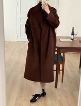 SANNA NY MAGAUX OVERCOAT MAROON BROWN