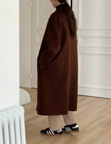 MARGAUX WOOL OVERCOAT MAROON BROWN