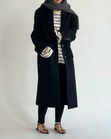 ARWYN WOOL CASHMERE COAT BLACK