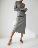 sanna ny diego midi skirt grey