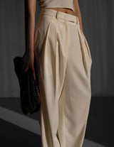 CEYLA HIGH WAISTED TROUSERS IVORY