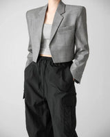 CHECK CROP BLAZER