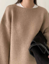 WOOL ALPACA BOAT NECK KNIT LATTE