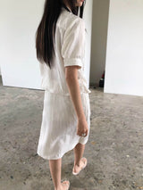 TEXTURED SATIN SKIRT IVORY
