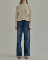 DILA SOFT WOOL MOCK TURTLENECK ECRU
