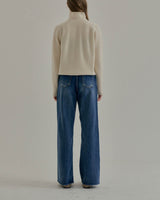 DILA SOFT WOOL MOCK TURTLENECK ECRU