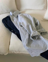 SADIE LINEN BLEND SHIRT BLUE
