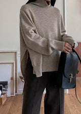 ARLES SIDE CUT TURTLENECK BEIGE
