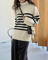 PORTO STRIPE TURTLENECK IVORY