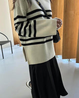PORTO STRIPE TURTLENECK IVORY