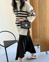PORTO STRIPE TURTLENECK IVORY